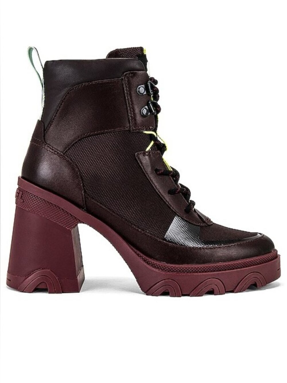 Sorel Women's Brex Heeled Boots Waterproof Chunky Lace-up Platform Booties 8.5